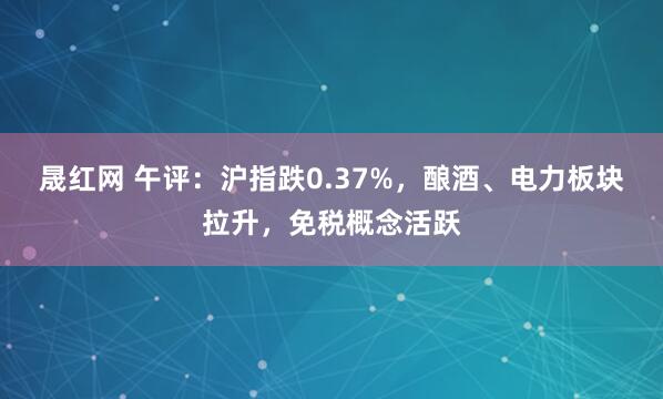 晟红网 午评：沪指跌0.37%，酿酒、电力板块拉升，免税概念活跃
